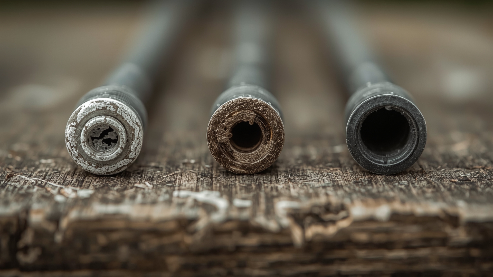 Close-up of drip irrigation emitters showing mineral scale and sediment clog types